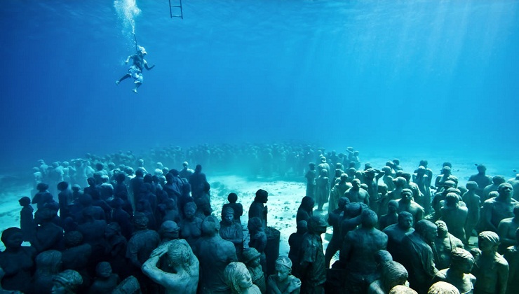 An Underwater Art Museum, teeming with Life