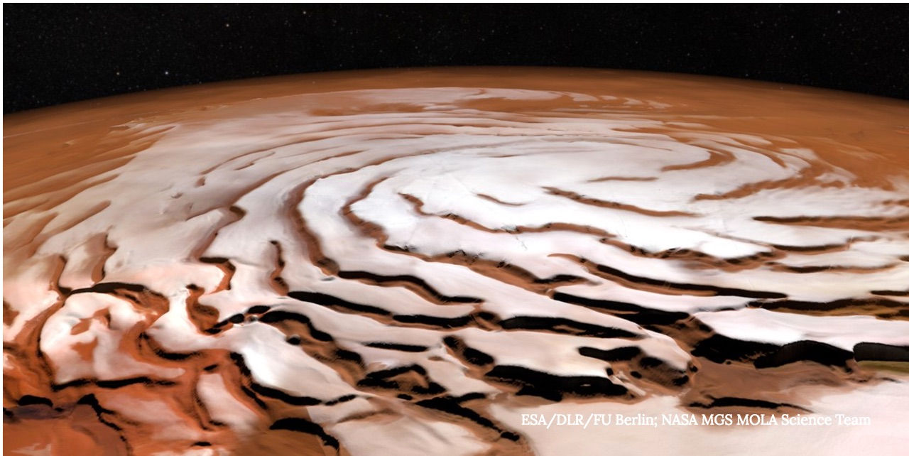 Here’s What Mars’ Amazing Polar Ice Cap Swirls Look Like From Above