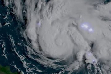 Lightning Storm rages inside Hurricane Dorian