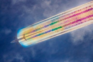Amazing Rainbow off a Qatar Airways 777-200LR